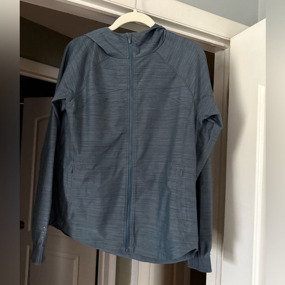Athleta Heathered Blue zip Jacket